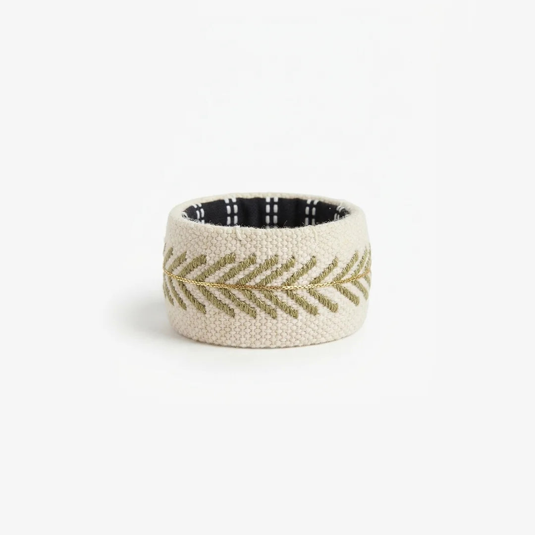 Artisanal Botanical Leaf Napkin Rings – Set of 6, 5 cm