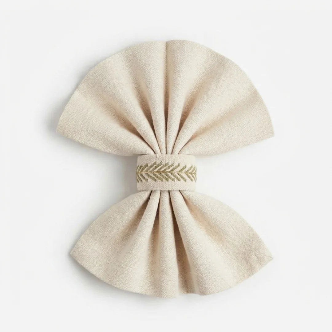 Artisanal Botanical Leaf Napkin Rings – Set of 6, 5 cm