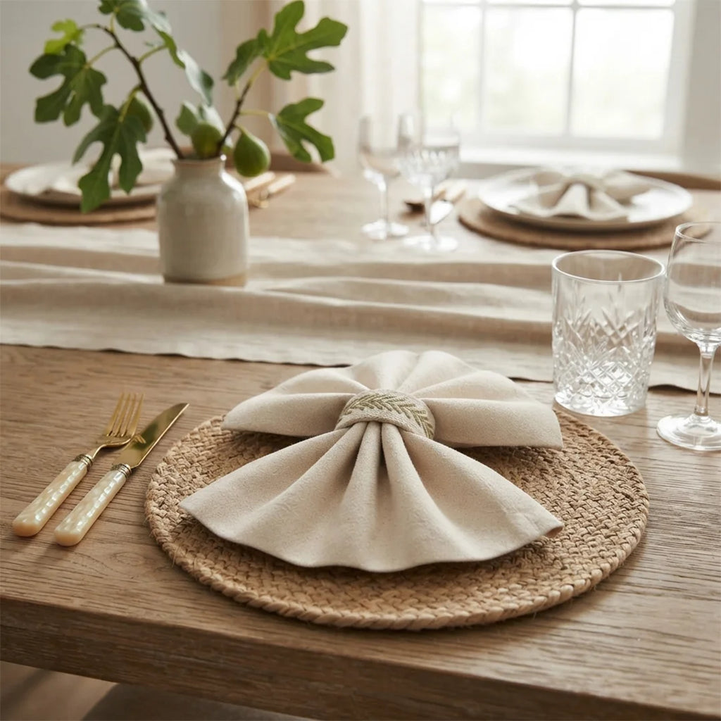 Artisanal Botanical Leaf Napkin Rings – Set of 6, 5 cm