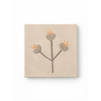 Artisanal Botanical Embroidered Coasters – Set of 6, 10 × 10 cm