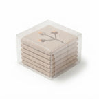 Artisanal Botanical Embroidered Coasters – Set of 6, 10 × 10 cm