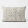 TR CUS 003 Textured Floral Embroidered Lumbar Cushion Cover – 60 × 40 cm