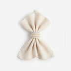 Artisanal Ivory & Gold Braided Napkin Rings – Set of 6, 5 cm