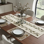 TR RUB 001B Artisanal Botanical Vine Embroidered Table Runner – 180 × 34 cm