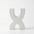 VS1159 Ceramic Vase Sculptural Dual Opening Ivory Decorative Vase