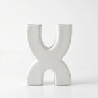 VS1159 Ceramic Vase Sculptural Dual Opening Ivory Decorative Vase