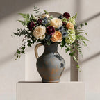 VT25A2062 Terracotta Vase Rustic Pitcher Style with Handle 31 cm