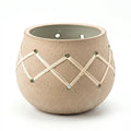 VT25A2133 Terracotta Vase Wide Bowl Style with Decorative Detail 20 cm