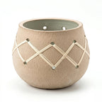 VT25A2133 Terracotta Vase Wide Bowl Style with Decorative Detail 20 cm