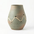 VT25A2136 Terracotta Vase Textured Finish with Decorative Detail 26 cm