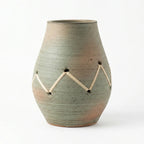 VT25A2136 Terracotta Vase Textured Finish with Decorative Detail 26 cm