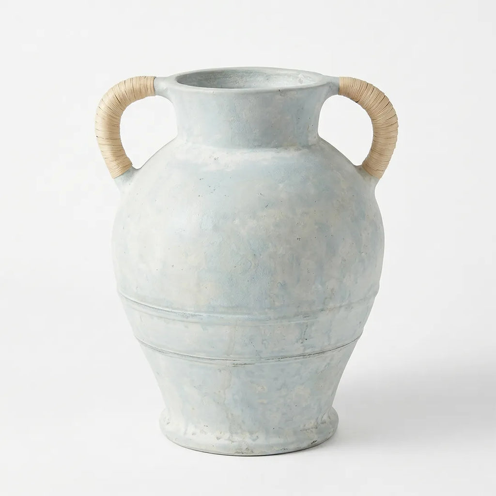 VT25A2169 Terracotta Vase Amphora Style with Handles 32 cm