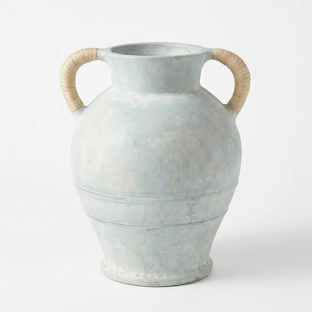 VT25A2169 Terracotta Vase Amphora Style with Handles 32 cm