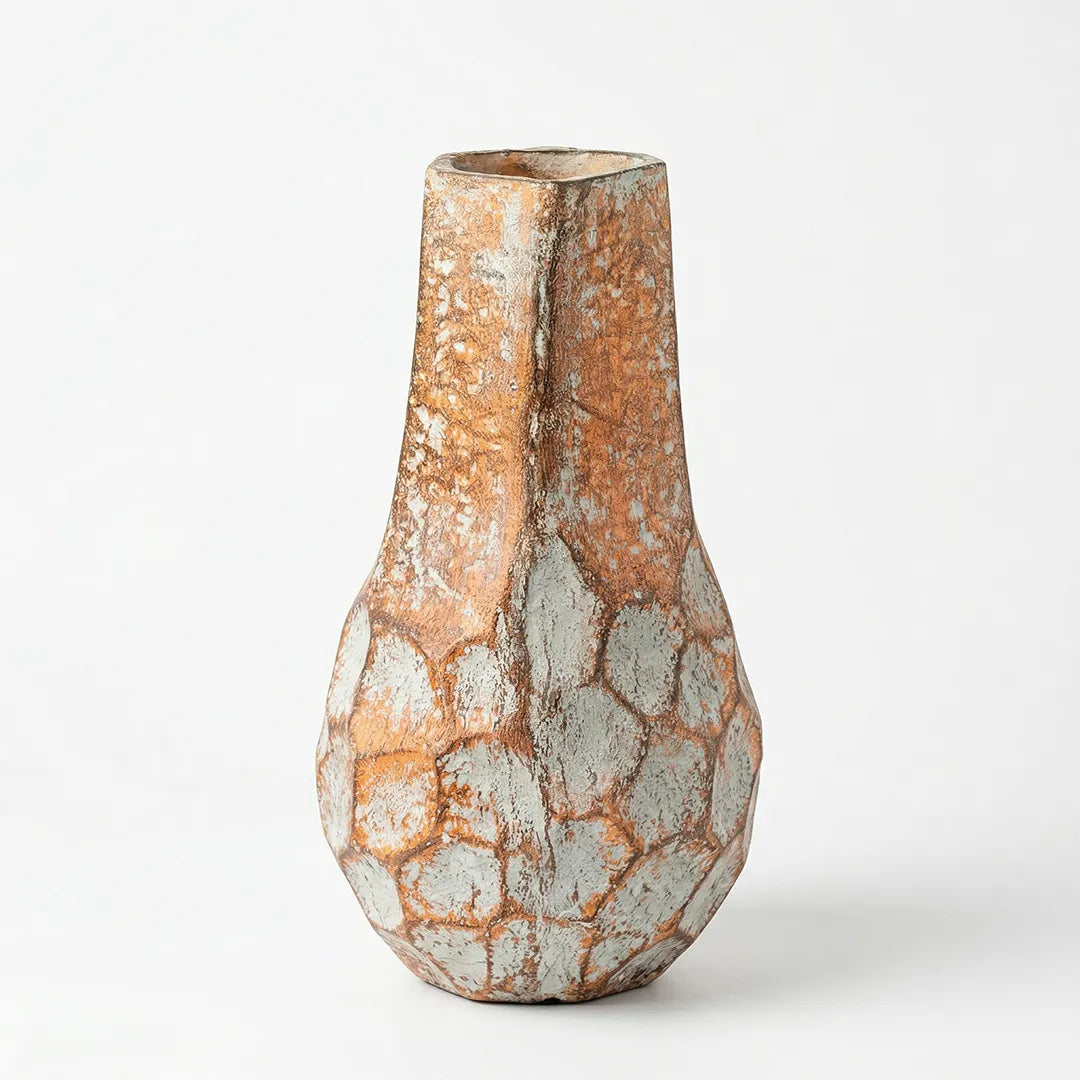 VT25A2512 Paper Mache Vase Textured Rustic Finish 30 cm