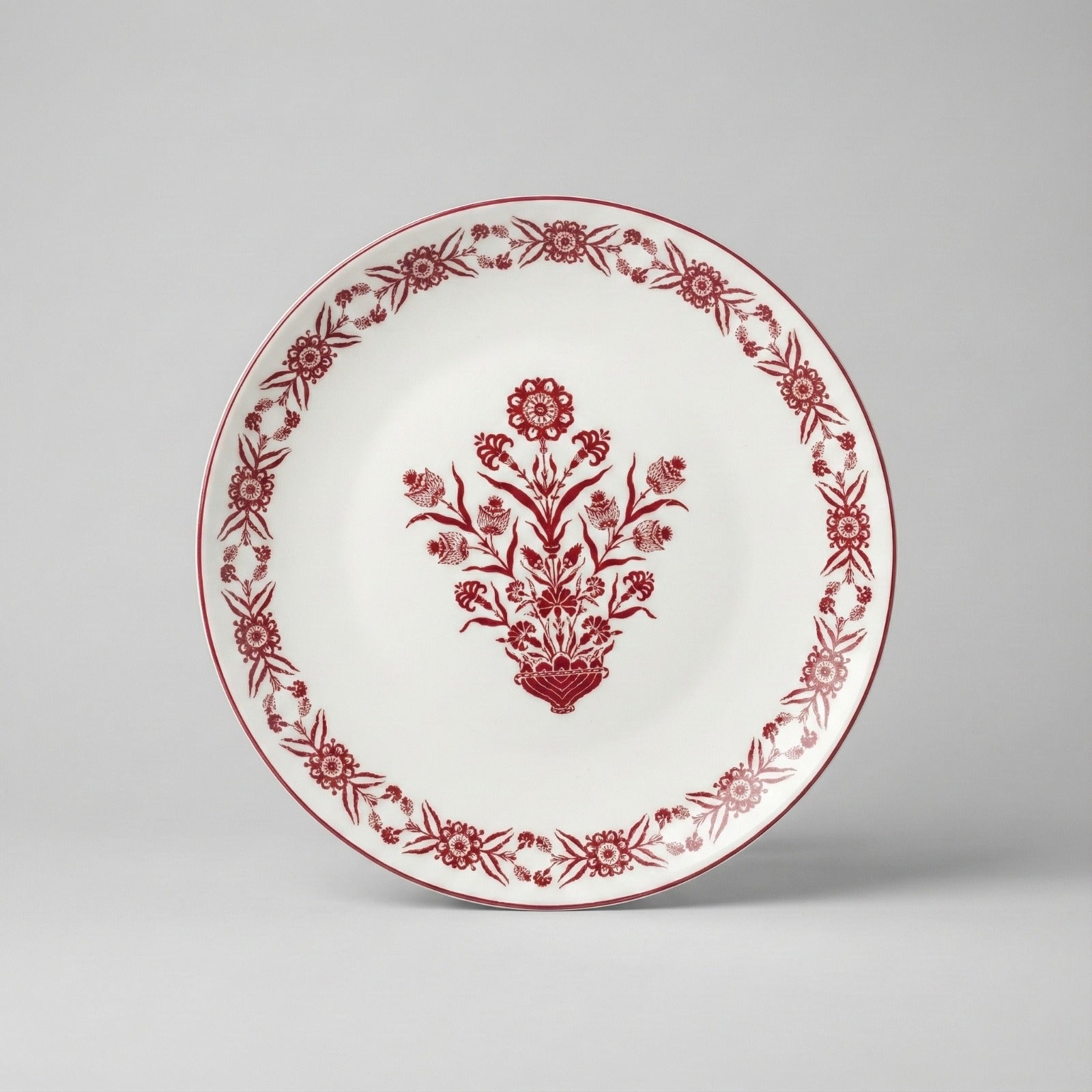 EM-005 Round Dish 31 cm Burgundy Rim