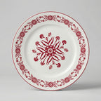 EM-004 Dinner Plate 10.5" Burgundy Rim