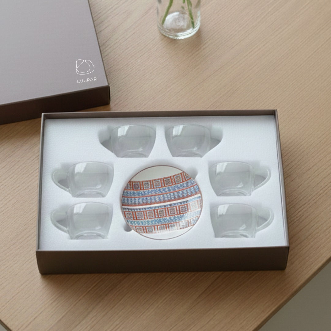 D25110 Tea Glass Cup & Saucer Set 180 ml