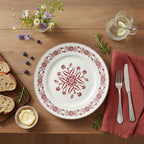 EM-004 Dinner Plate 10.5" Burgundy Rim