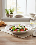 EM-001 Soup Plate 8.5" Burgundy Rim