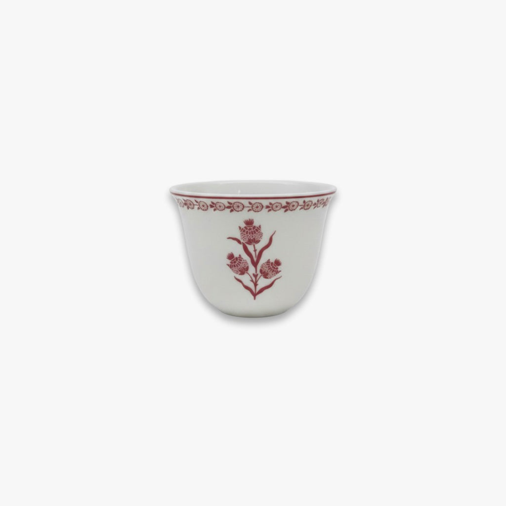 EM-010 Cawa Cup Set of 12 Burgundy Rim