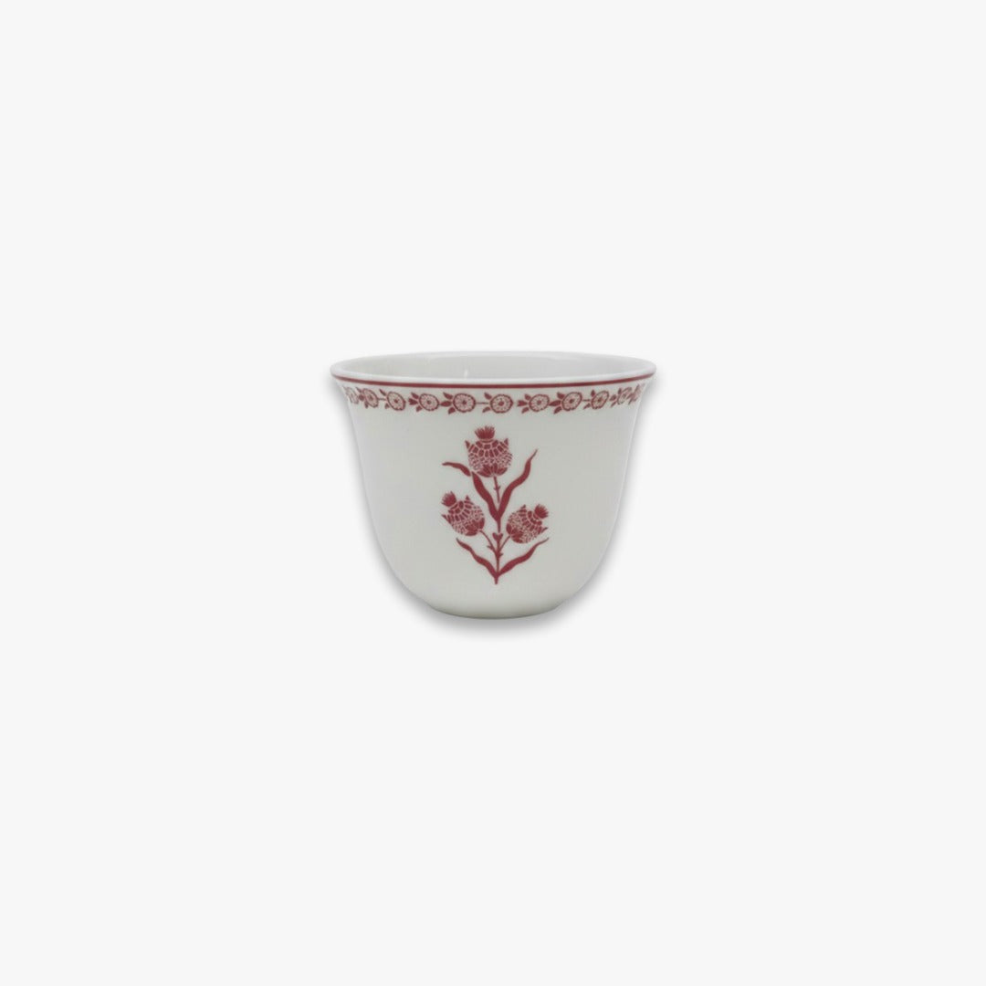 EM-010 Cawa Cup Set of 12 Burgundy Rim