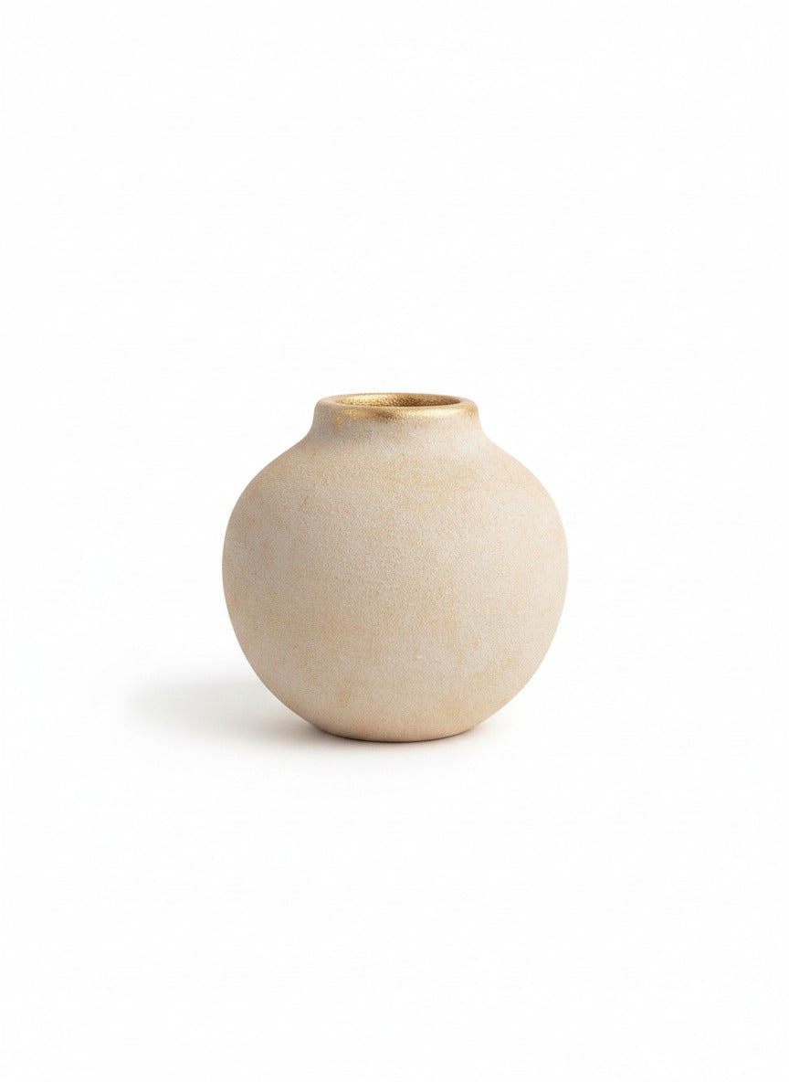 DN003-ATGD Flower Vase – Antique Gold 16x13cm