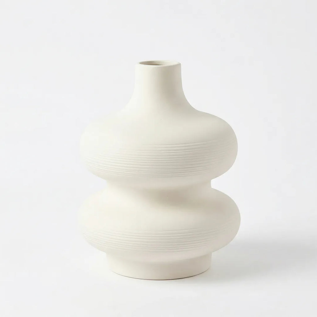 XXT25 Ceramic Flower Vase Rounded Sculptural Decorative Vase 22 cm
