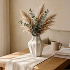 XXT55 Ceramic Flower Vase Modern Textured Decorative Vase 24 cm