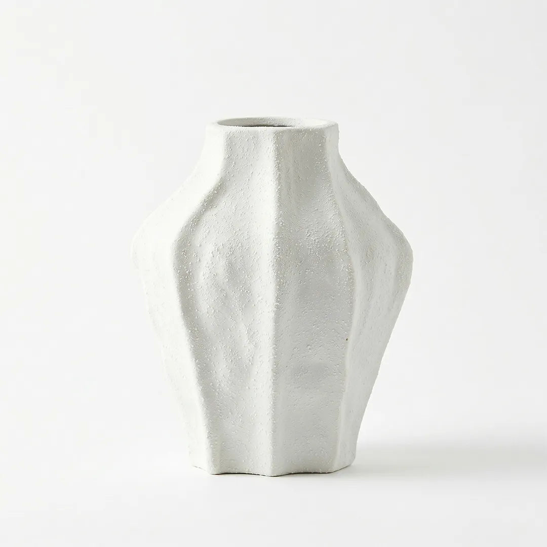 XXT55 Ceramic Flower Vase Modern Textured Decorative Vase 24 cm