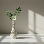 XXT62 Ceramic Flower Vase Slim Textured Decorative Vase 29 cm