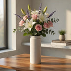 XXT83 Tall Ceramic Vase Minimal Textured Beige 30 cm