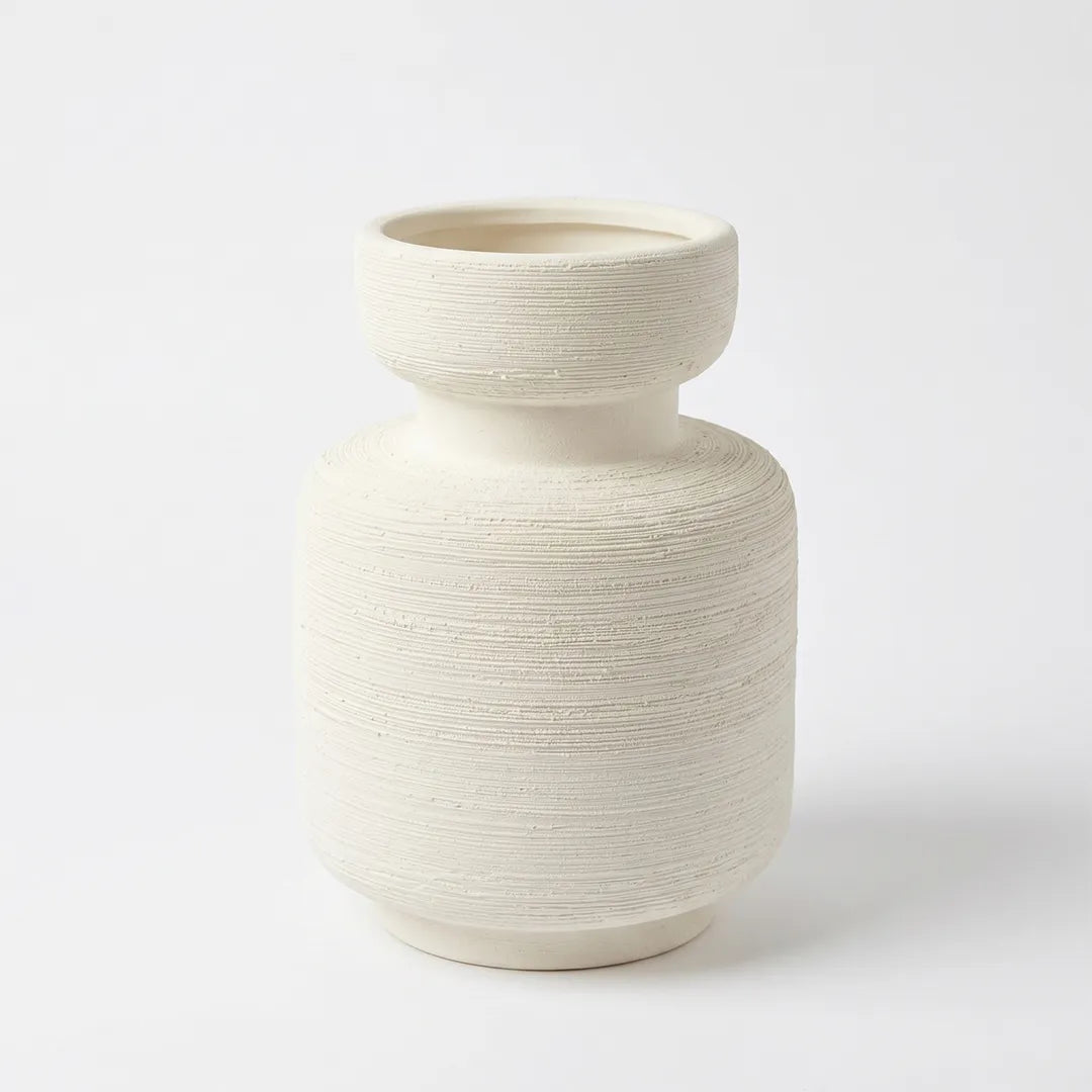 XXT85 Ceramic Textured Vase Ivory 26 cm