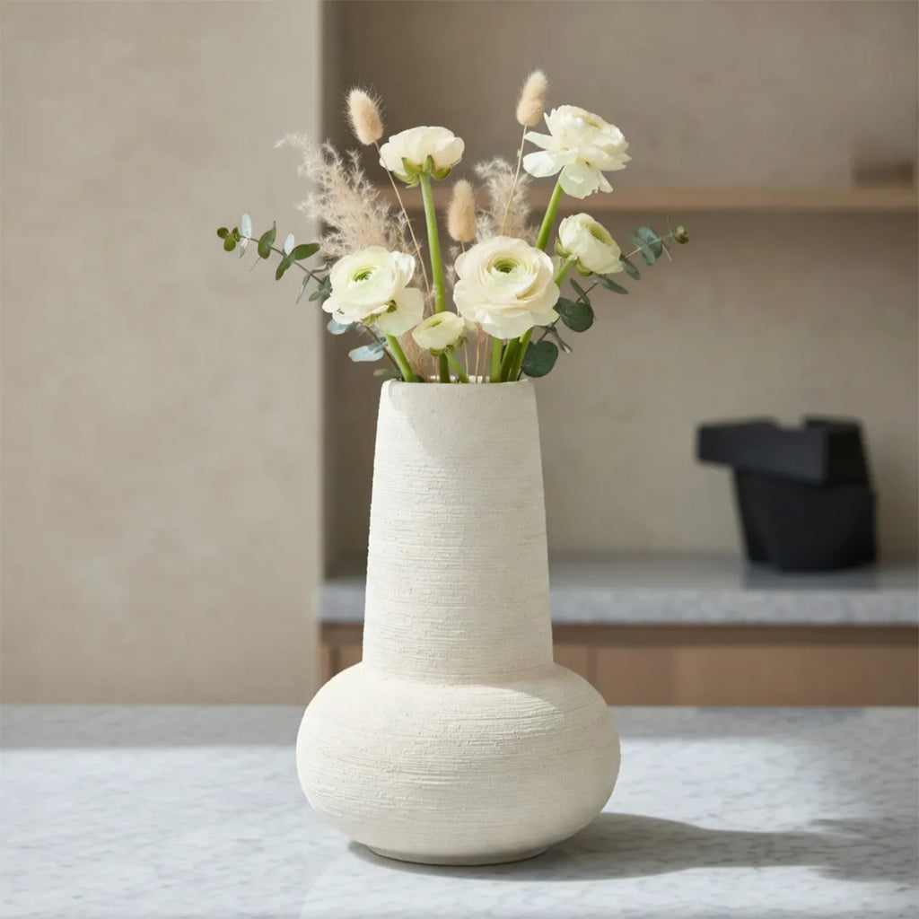 XXT88 Ceramic Vase Ivory Textured 26 cm