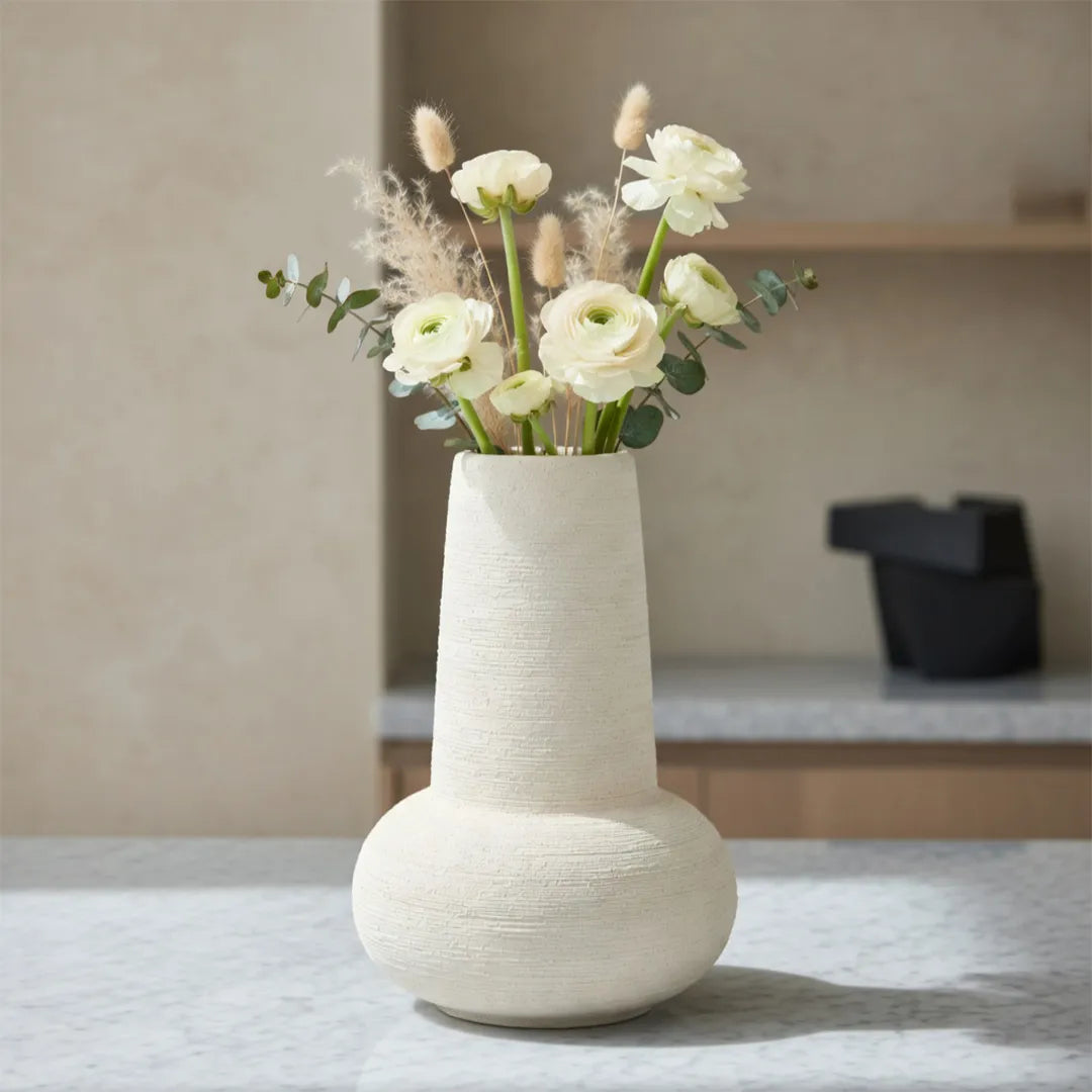 XXT88 Ceramic Vase Ivory Textured 26 cm