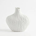 XXT91 Textured Wave Ceramic Flower Vase Ivory 20cm