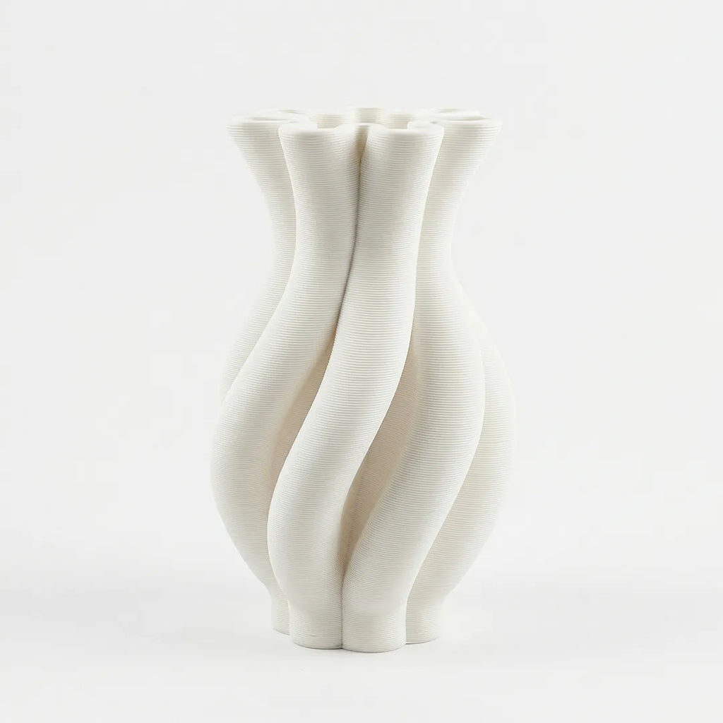 XXT99 Ceramic Flower Vase Twisted Sculptural Decorative Vase 30 cm