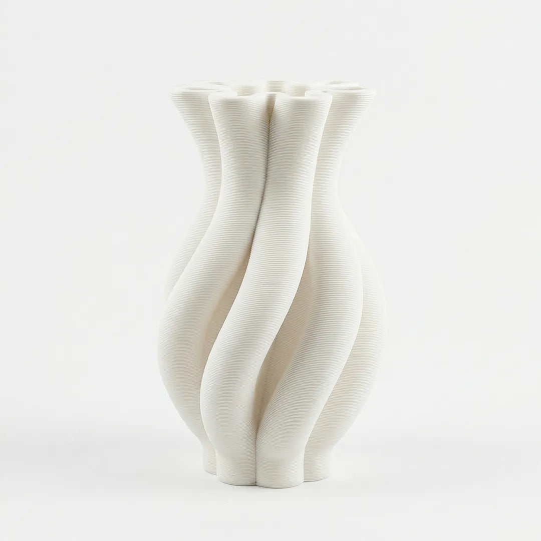 XXT99 Ceramic Flower Vase Twisted Sculptural Decorative Vase 30 cm