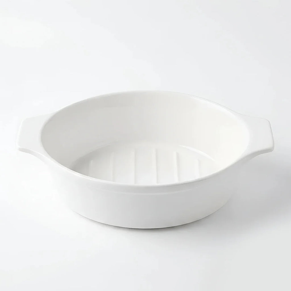 A5395 – Horeca Oval Baker White with Eared Handle 10"