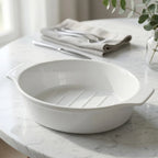 A5395 – Horeca Oval Baker White with Eared Handle 10"
