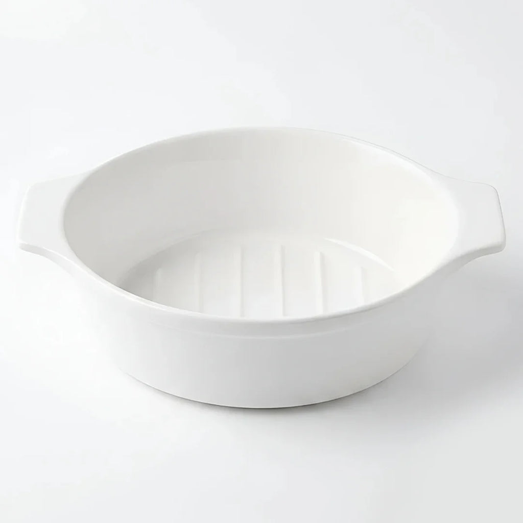 A5396 – Horeca Oval Baker White with Eared Handle 12"