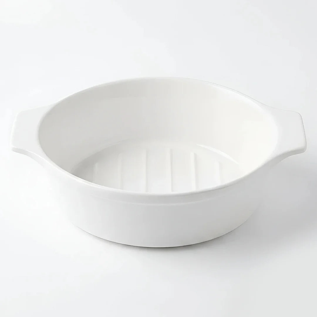 A5396 – Horeca Oval Baker White with Eared Handle 12"
