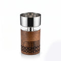 74815-B Luhpar Prism Wood & Stainless Steel Candle Holder