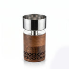 74815-B Luhpar Prism Wood & Stainless Steel Candle Holder
