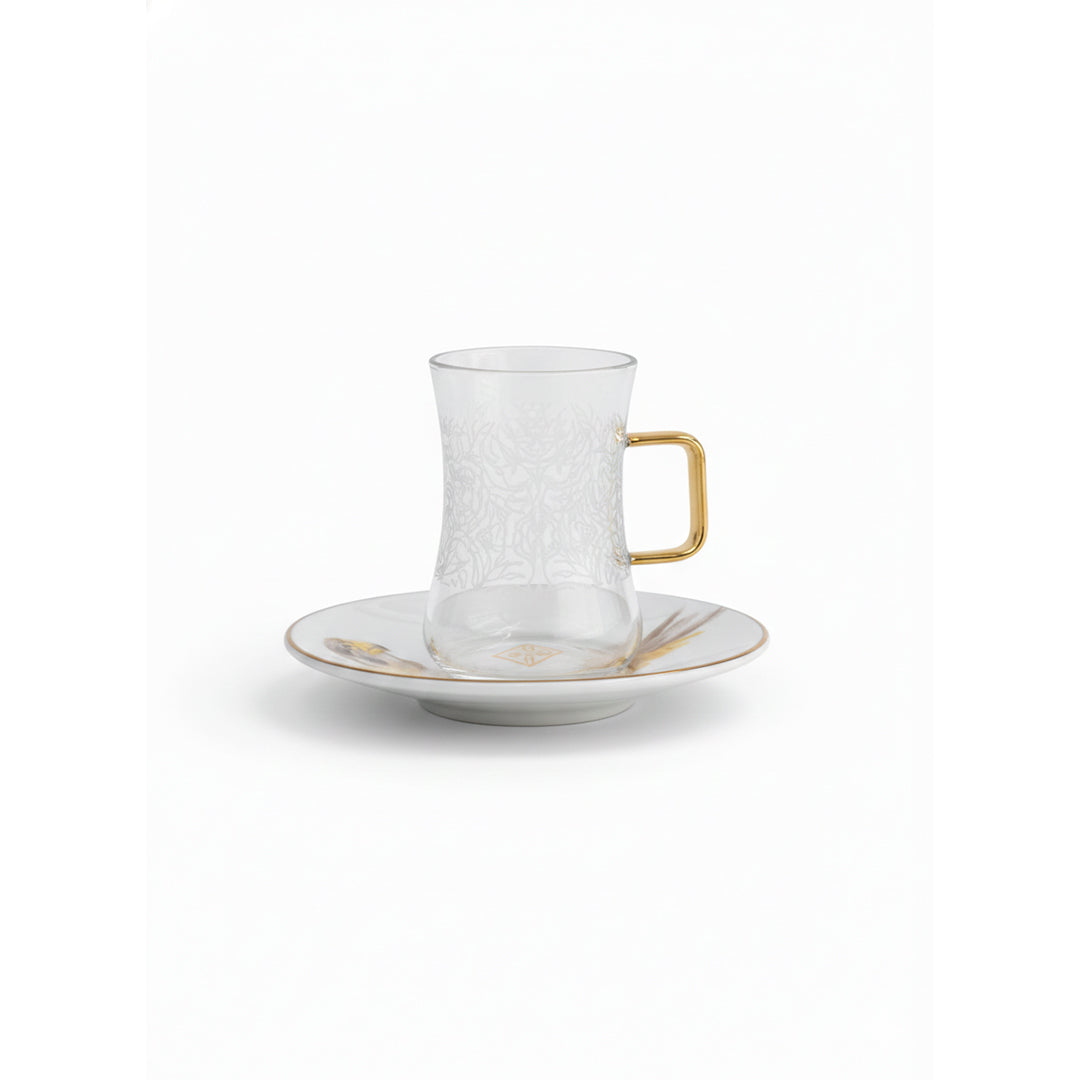 D25059 105 ml Tea Glass Cup & Saucer Set