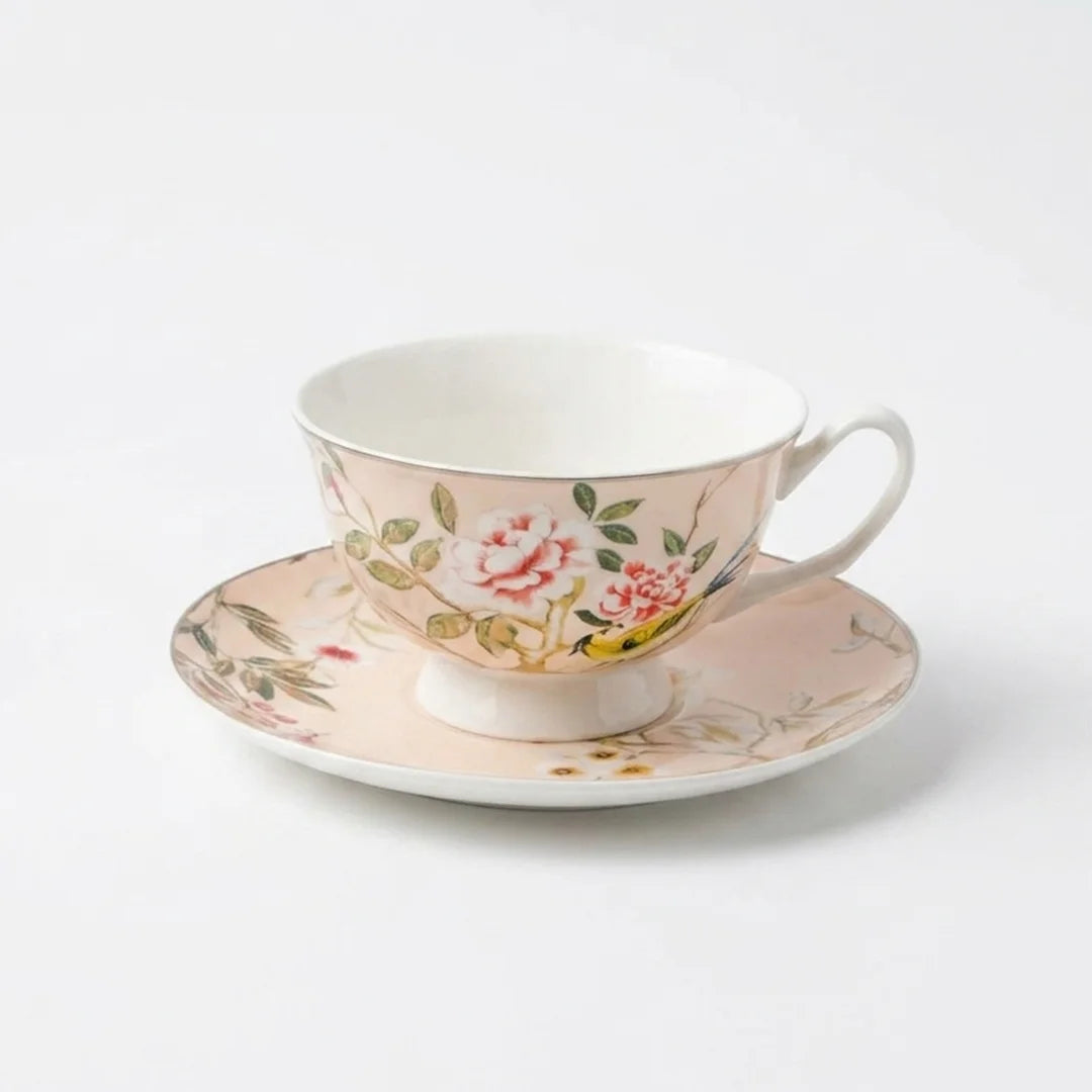 Luhpar Chinoserie Floral porcelain cup and saucer, 220ml — alternate view