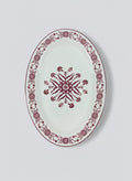 EM-013 Oval Plate 12" Burgundy Rim