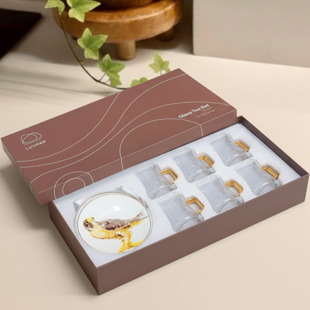 D25059 105 ml Tea Glass Cup & Saucer Set