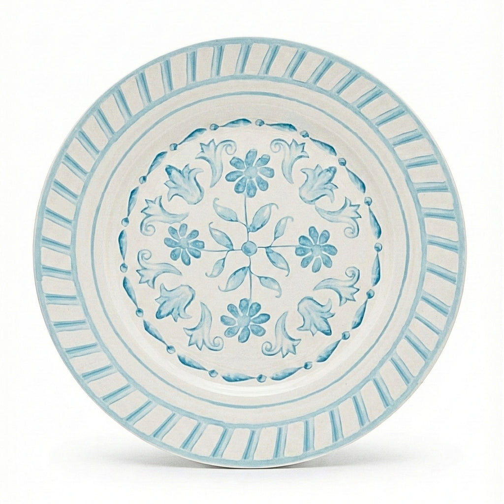 10.5" luhpar plate blue and white embossed 