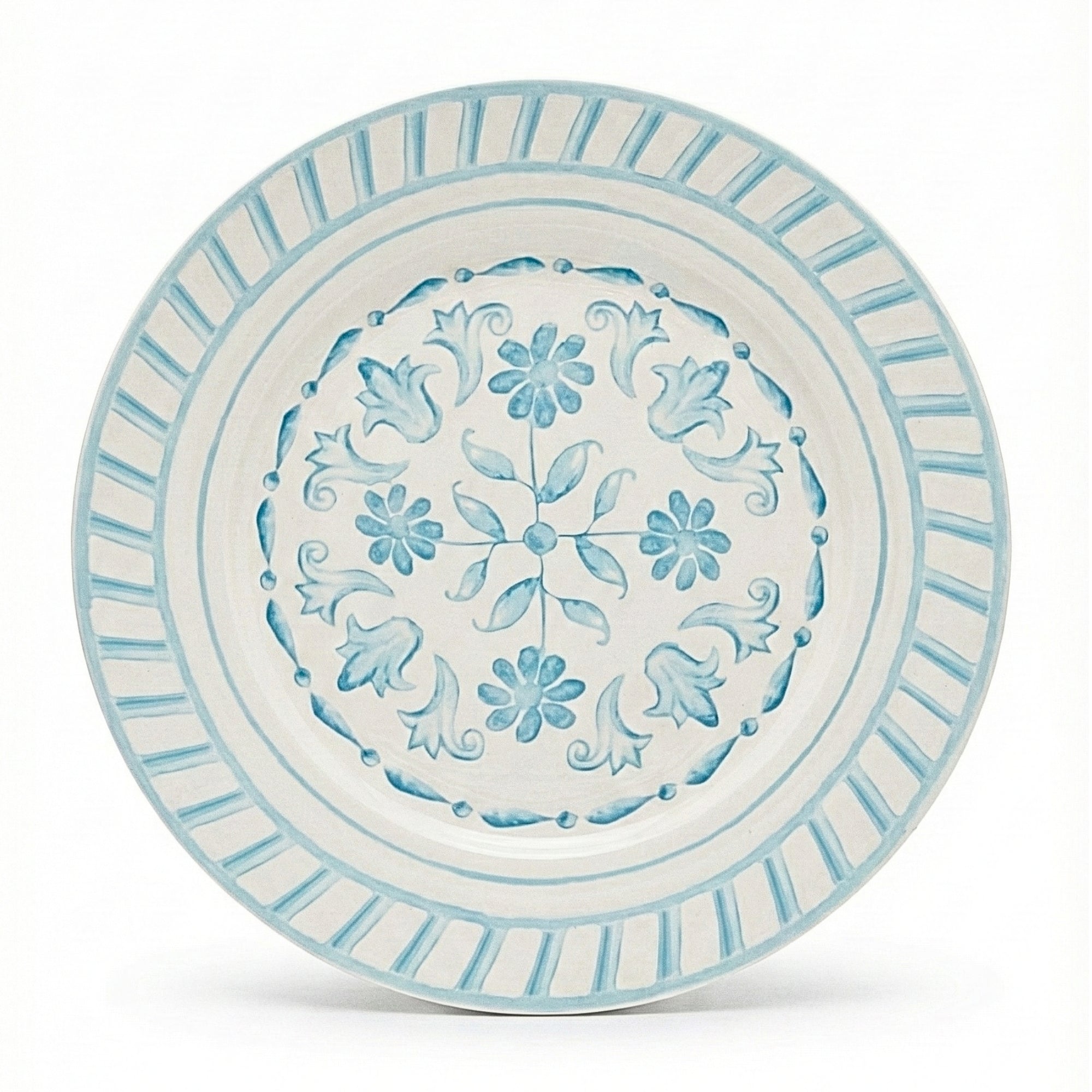 10.5" luhpar plate blue and white embossed 