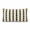 Full ivory and olive 27 x 50 cm cushion, front view